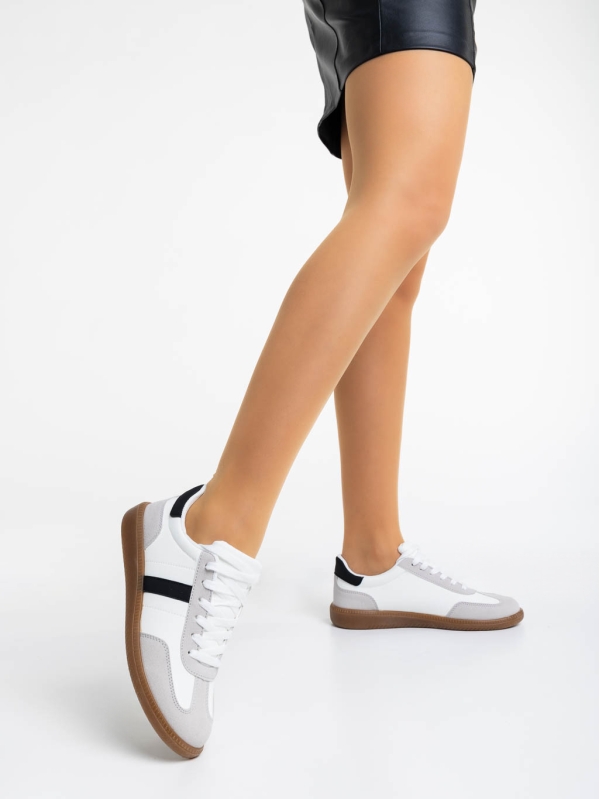 Liliha fehér női sport cipő ökológiai bőrből, 3 - Kalapod.hu