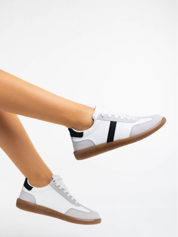 Liliha fehér női sport cipő ökológiai bőrből, 4 - Kalapod.hu