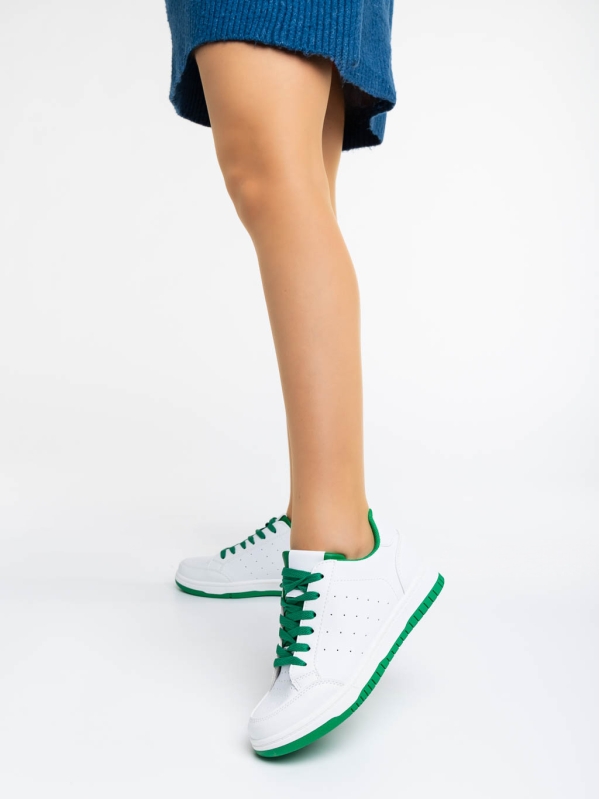 Kiersten fehér és zöld női sport cipő ökológiai bőrből, 2 - Kalapod.hu