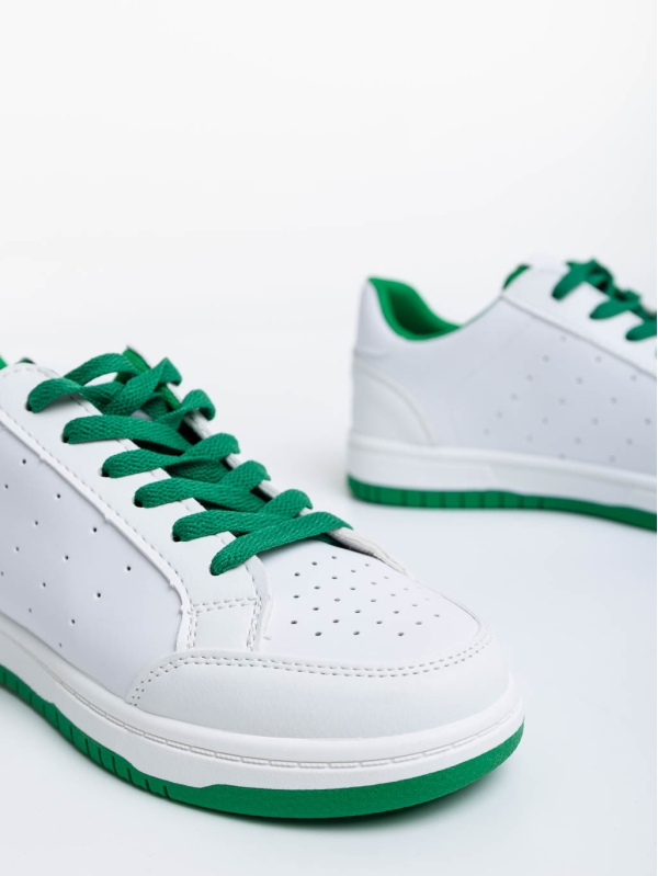 Kiersten fehér és zöld női sport cipő ökológiai bőrből, 6 - Kalapod.hu