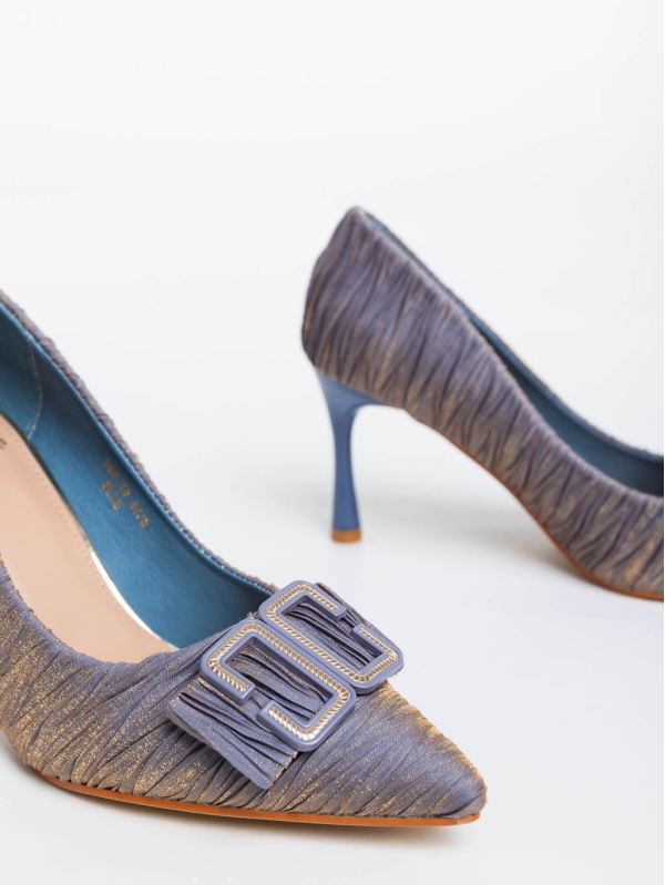 Elsabeth kék női magassarkú cipő textil anyagból, 8 - Kalapod.hu