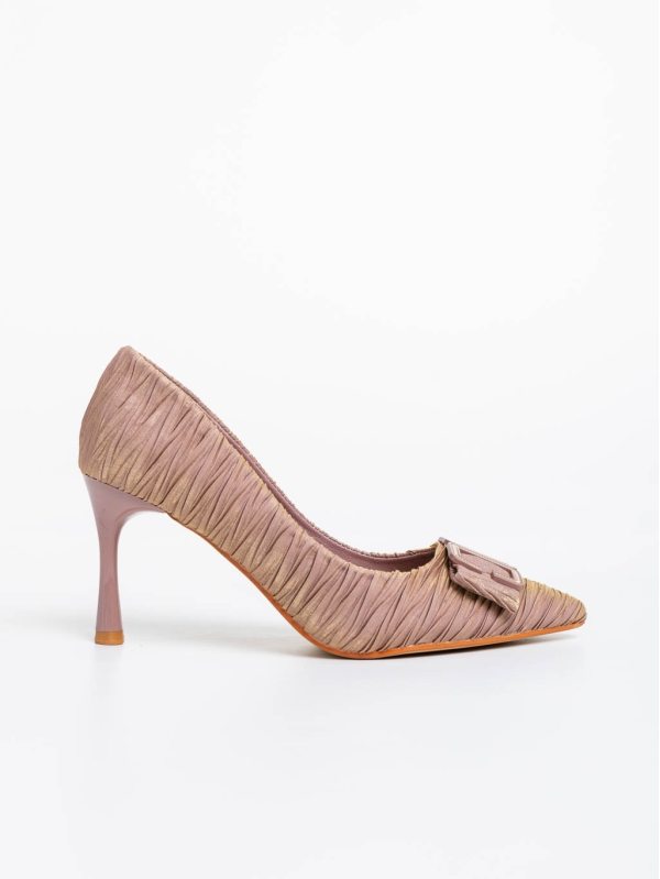 Elsabeth rózsaszín női magassarkú cipő textil anyagból, 5 - Kalapod.hu