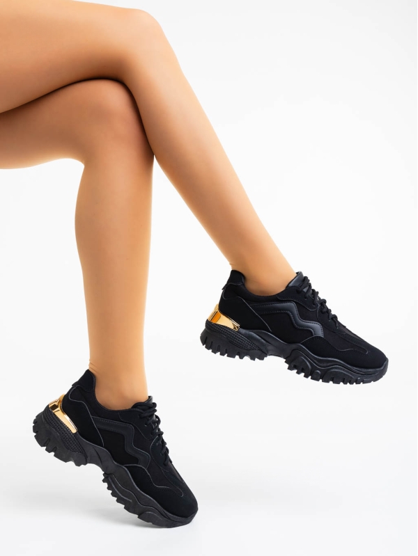 Nimue fekete női sport cipő textil anyagból - Kalapod.hu