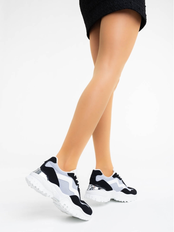 Nimue szürke női sport cipő textil anyagból, 3 - Kalapod.hu