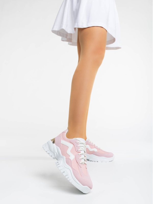 Nimue rózsaszín női sport cipő textil anyagból, 2 - Kalapod.hu