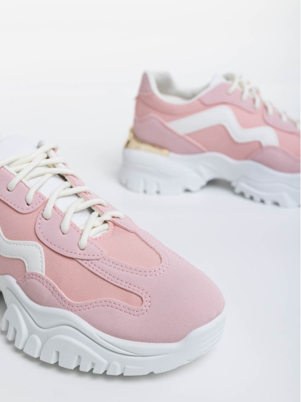 Nimue rózsaszín női sport cipő textil anyagból, 6 - Kalapod.hu