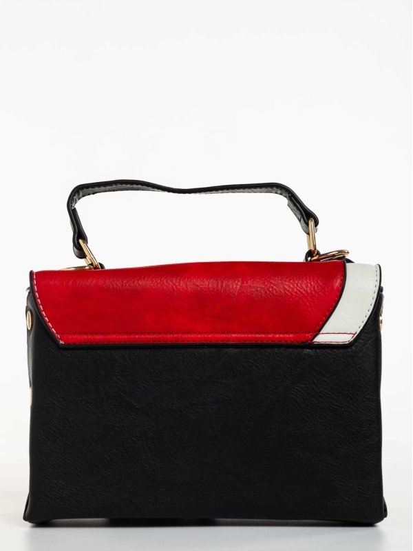 Briseis fehér fekete és piros női táska ökológiai bőrből, 5 - Kalapod.hu
