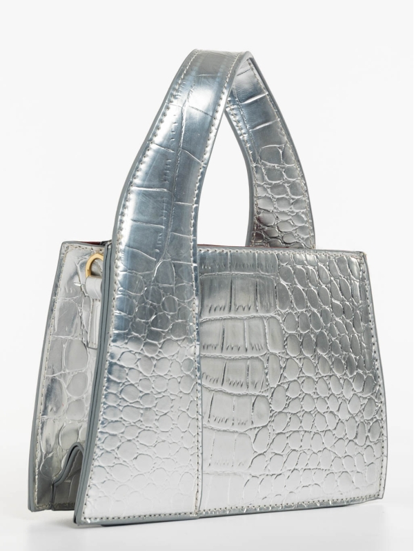 Blima ezüstszínű női táska ökológiai bőrből, 3 - Kalapod.hu
