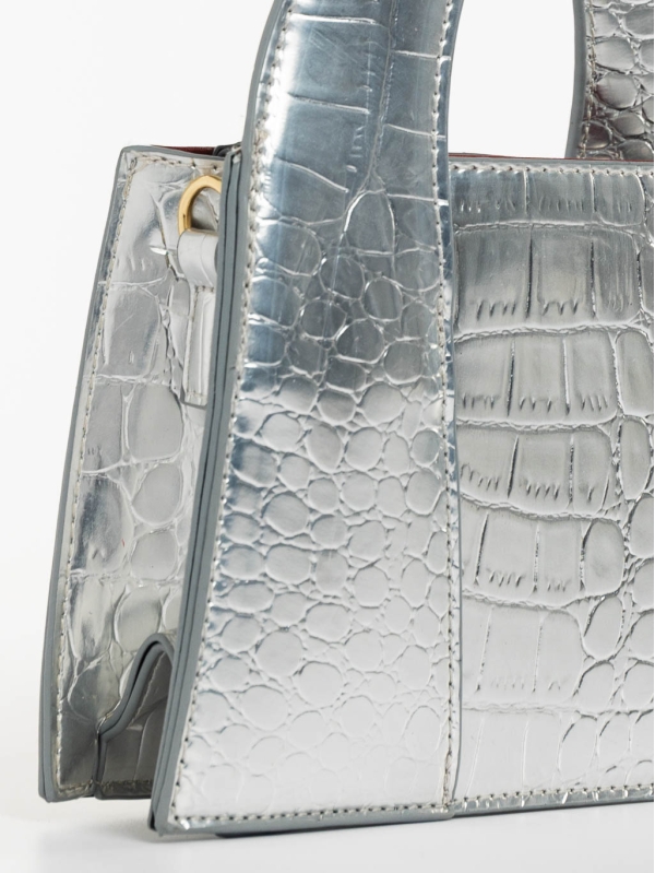 Blima ezüstszínű női táska ökológiai bőrből, 4 - Kalapod.hu