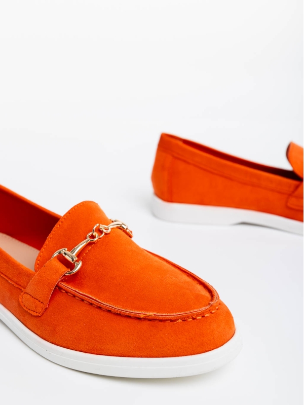 Nineve narancssárga női félcipő textil anyagból, 6 - Kalapod.hu