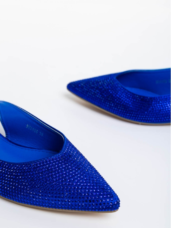 Nadetta kék női balerina textil anyagból, 7 - Kalapod.hu