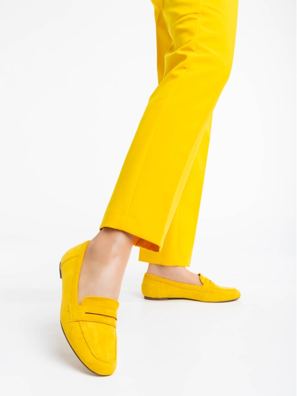 Kalama sárga női félcipő textil anyagból - Kalapod.hu