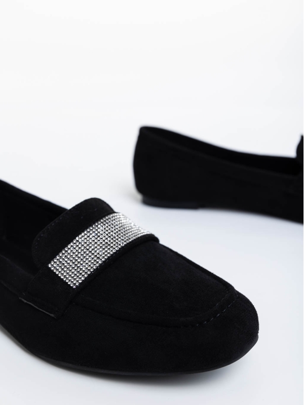Ibbie fekete női félcipő textil anyagból, 6 - Kalapod.hu