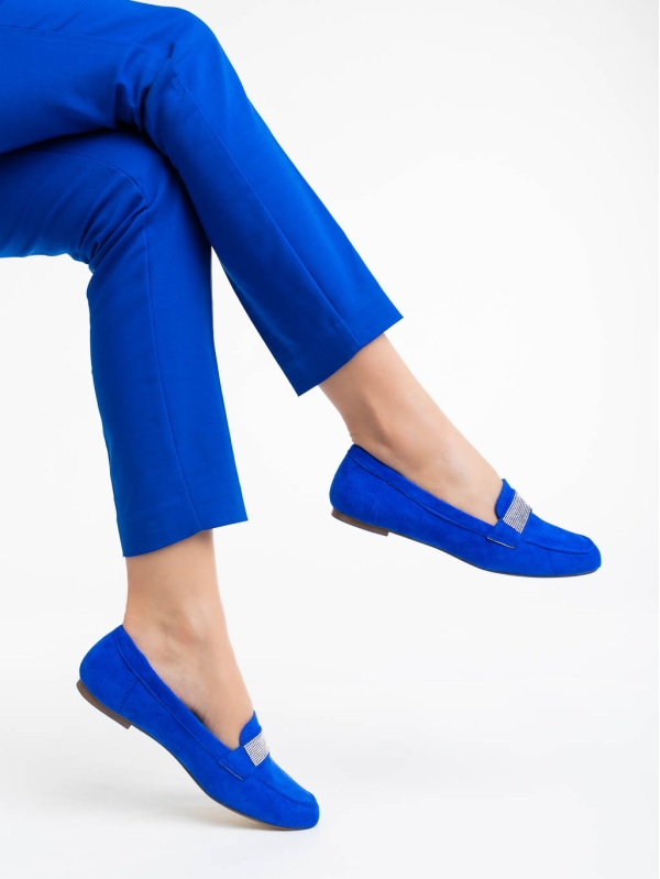 Ibbie kék női félcipő textil anyagból, 4 - Kalapod.hu