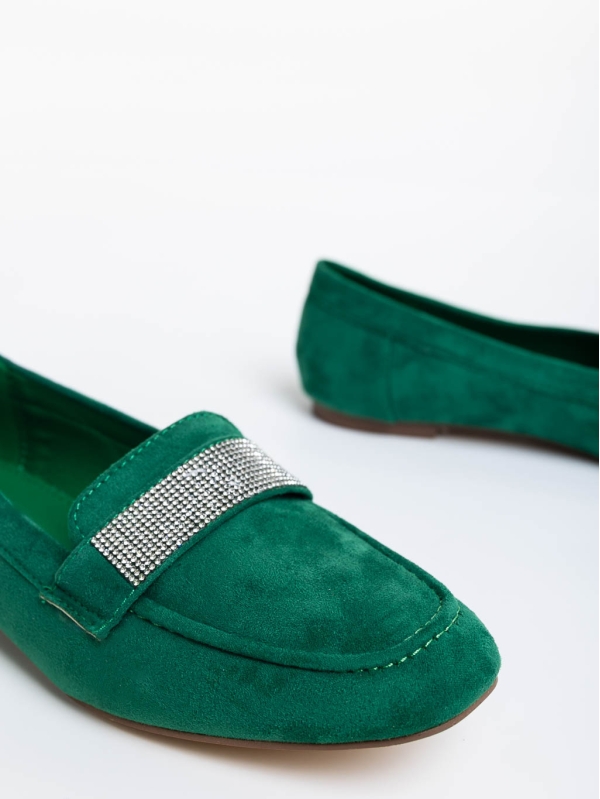 Ibbie zöld női félcipő textil anyagból, 6 - Kalapod.hu