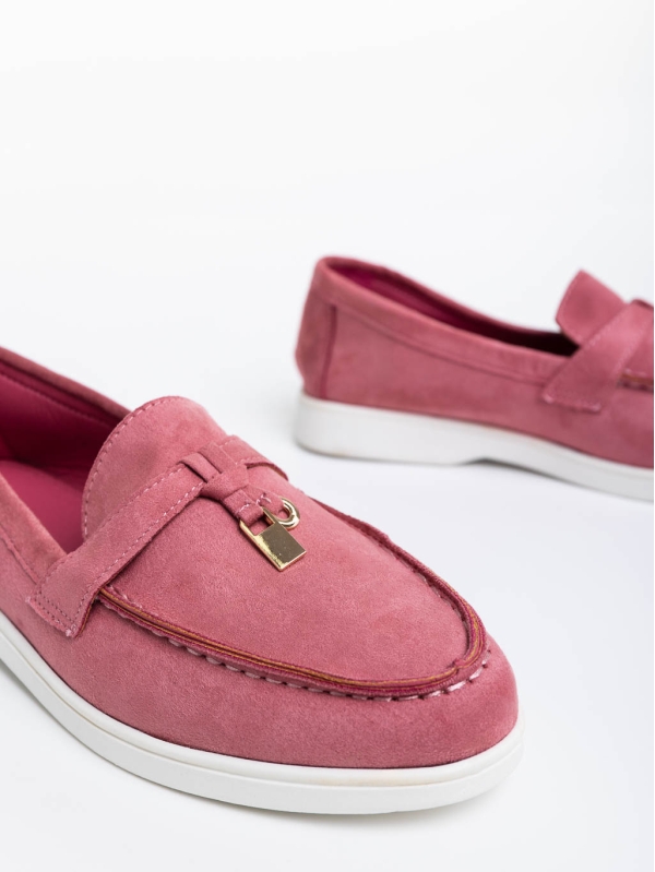 Amberly rózsaszín női félcipő textil anyagból, 6 - Kalapod.hu