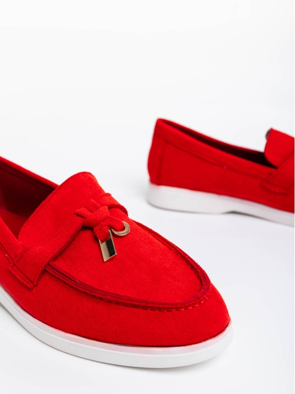 Amberly piros női félcipő textil anyagból, 6 - Kalapod.hu