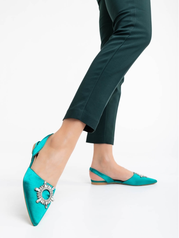 Jenita zöld női cipő textil anyagból, 3 - Kalapod.hu