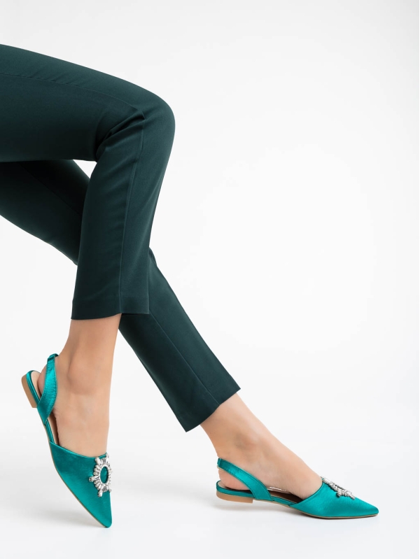 Jenita zöld női cipő textil anyagból, 6 - Kalapod.hu