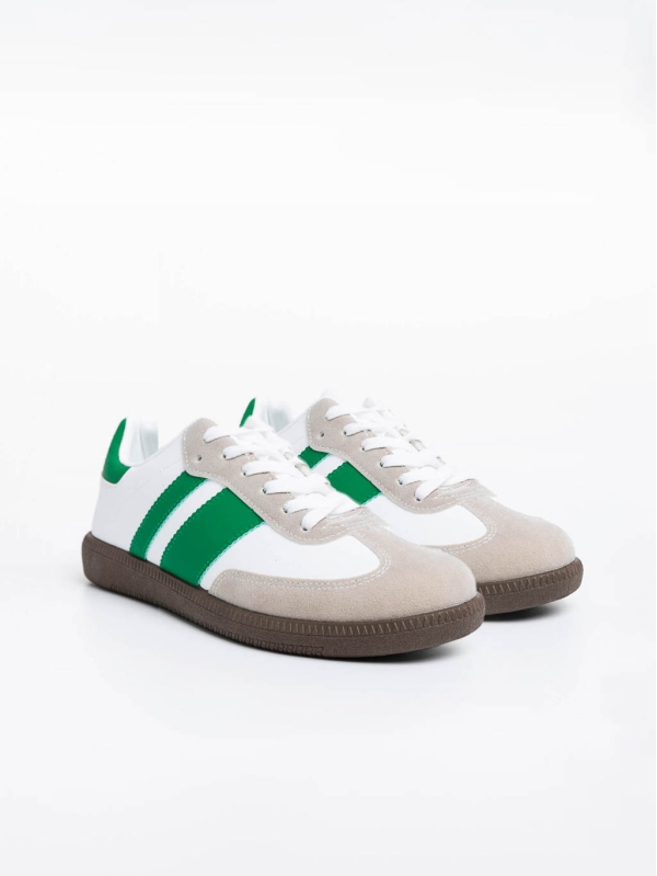 Silvius fehér és zöld férfi sport cipő ökológiai bőrből - Kalapod.hu
