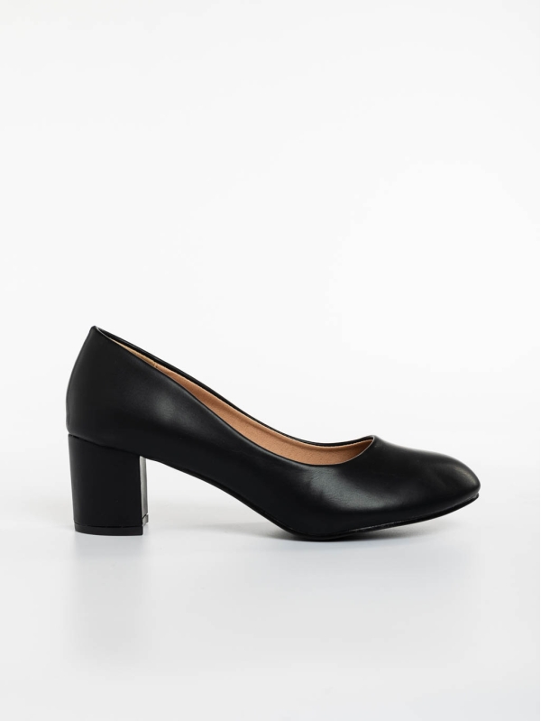 Gianara fekete női magassarkú cipő ökológiai bőrből, 2 - Kalapod.hu