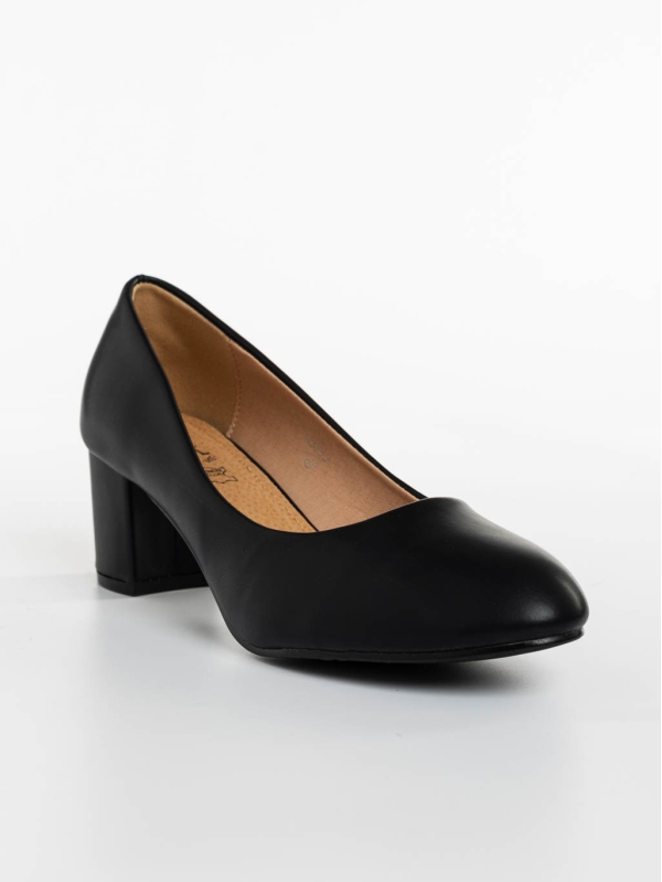 Gianara fekete női magassarkú cipő ökológiai bőrből, 3 - Kalapod.hu