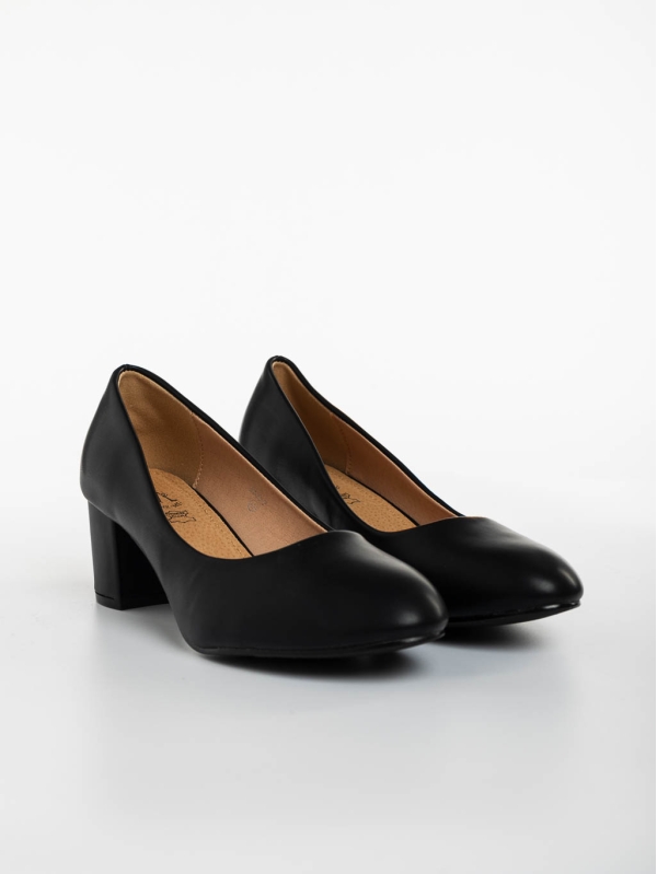 Gianara fekete női magassarkú cipő ökológiai bőrből - Kalapod.hu