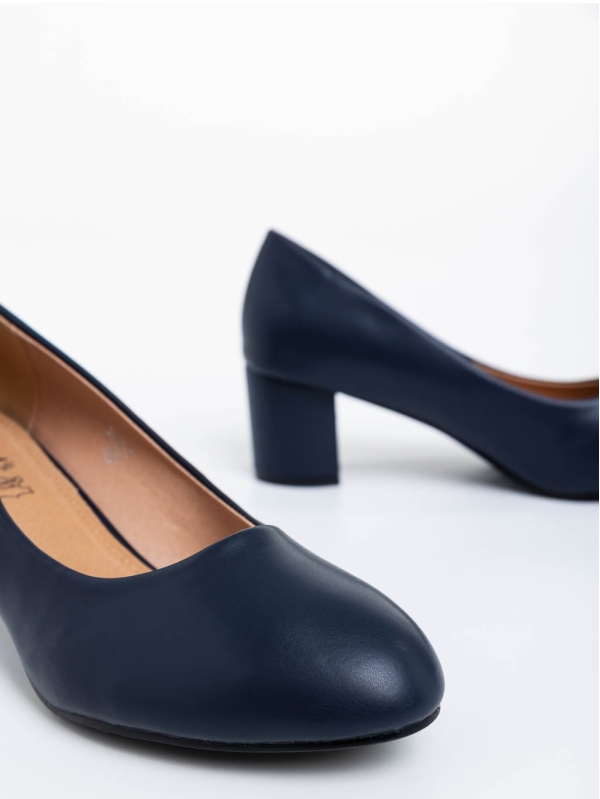 Gianara kék női magassarkú cipő ökológiai bőrből, 4 - Kalapod.hu