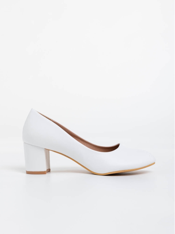 Gianara fehér női magassarkú cipő ökológiai bőrből, 3 - Kalapod.hu