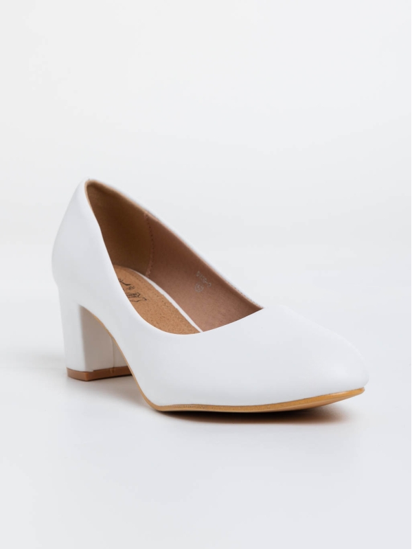Gianara fehér női magassarkú cipő ökológiai bőrből - Kalapod.hu