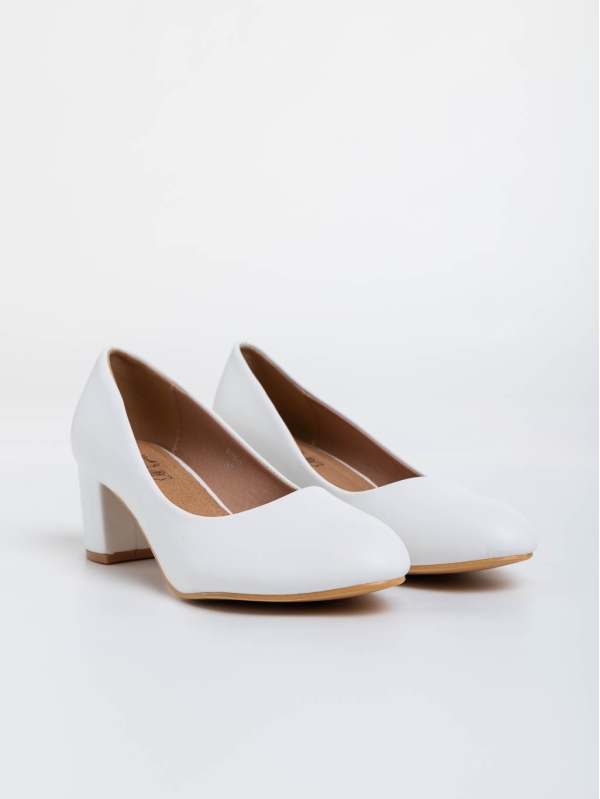 Gianara fehér női magassarkú cipő ökológiai bőrből, 2 - Kalapod.hu