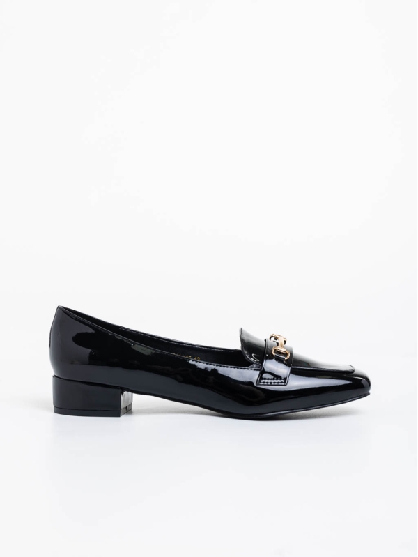 Shantay fekete női magassarkú cipő lakkozott ökológiai bőrből, 3 - Kalapod.hu