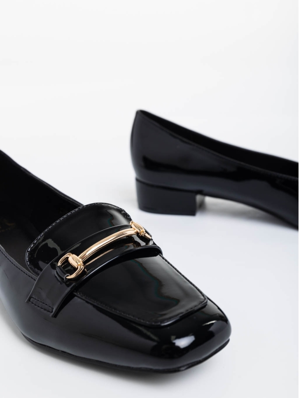 Shantay fekete női magassarkú cipő lakkozott ökológiai bőrből, 4 - Kalapod.hu