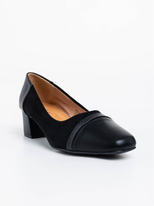 Cherilyn fekete női magassarkú cipő ökológiai bőrből, 2 - Kalapod.hu