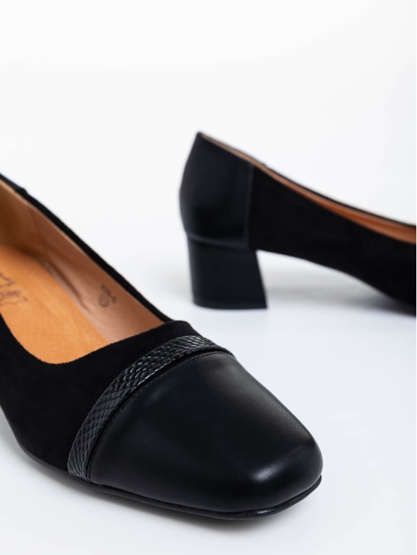 Cherilyn fekete női magassarkú cipő ökológiai bőrből, 4 - Kalapod.hu