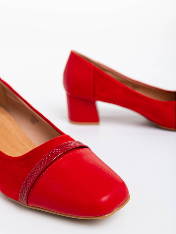 Cherilyn piros női magassarkú cipő ökológiai bőrből, 4 - Kalapod.hu