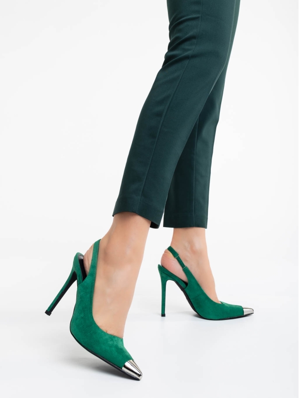 Modesty zöld női magassarkú cipő textil anyagból - Kalapod.hu