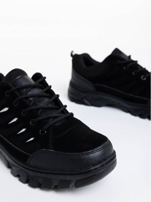 Colten fekete férfi sport cipő textil anyagból és ökológiai bőrből, 4 - Kalapod.hu