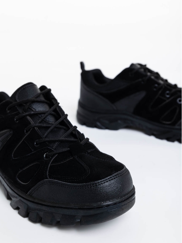 Astor fekete férfi sport cipő ökológiai bőrből, 4 - Kalapod.hu