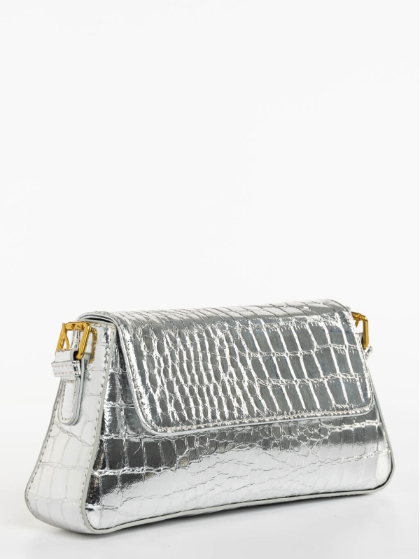 Baillie ezüstszínű női táska ökológiai bőrből, 3 - Kalapod.hu