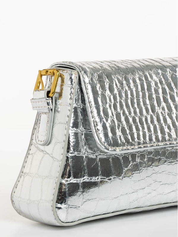 Baillie ezüstszínű női táska ökológiai bőrből, 4 - Kalapod.hu