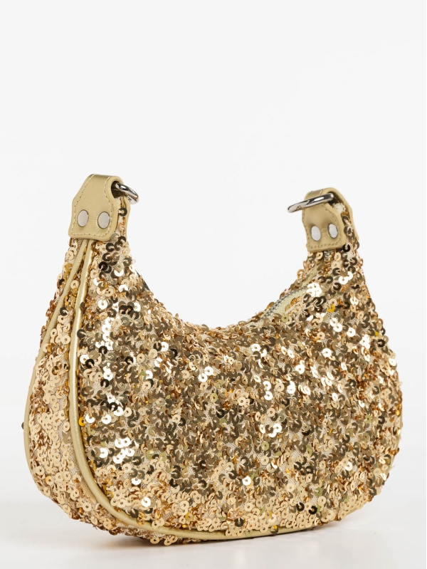 Ayah aranyszínű női táska textil anyagból, 3 - Kalapod.hu