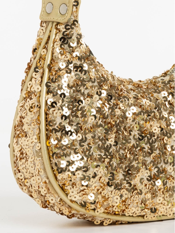 Ayah aranyszínű női táska textil anyagból, 4 - Kalapod.hu