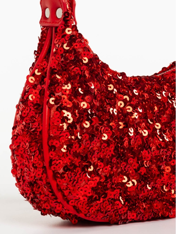 Ayah piros női táska textil anyagból, 4 - Kalapod.hu