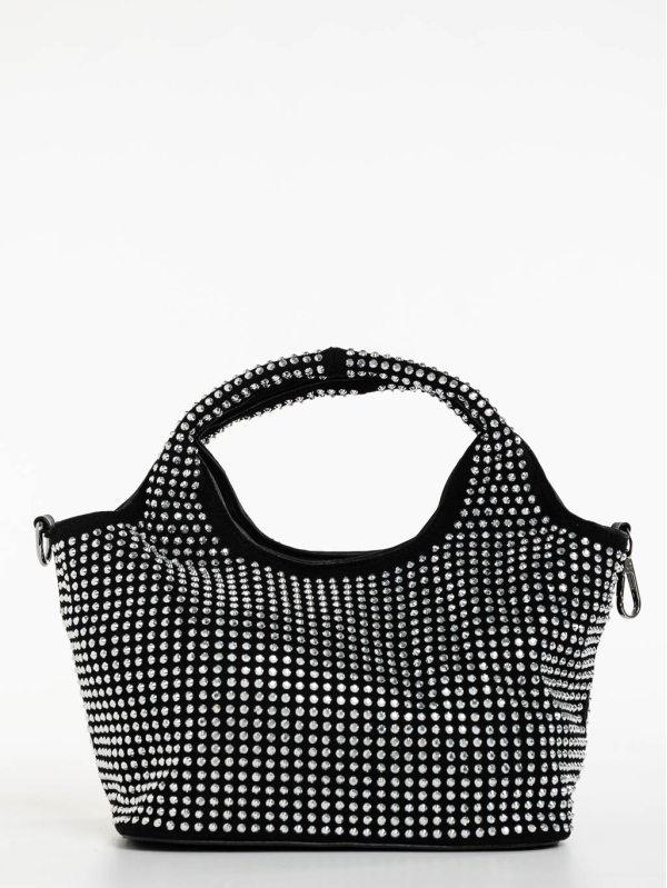 Brocha fekete női táska textil anyagból, 2 - Kalapod.hu