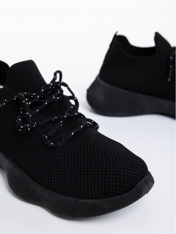 Ramila fekete női sport cipő textil anyagból, 6 - Kalapod.hu