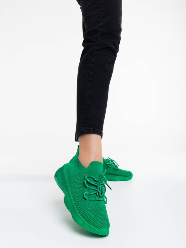 Ramila zöld női sport cipő textil anyagból, 2 - Kalapod.hu