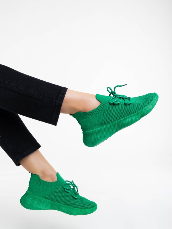 Ramila zöld női sport cipő textil anyagból, 3 - Kalapod.hu