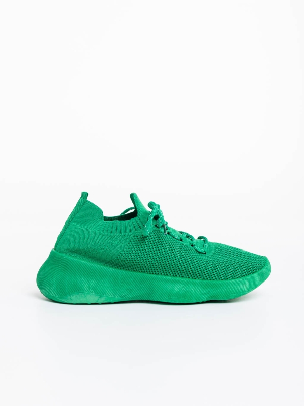 Ramila zöld női sport cipő textil anyagból, 5 - Kalapod.hu