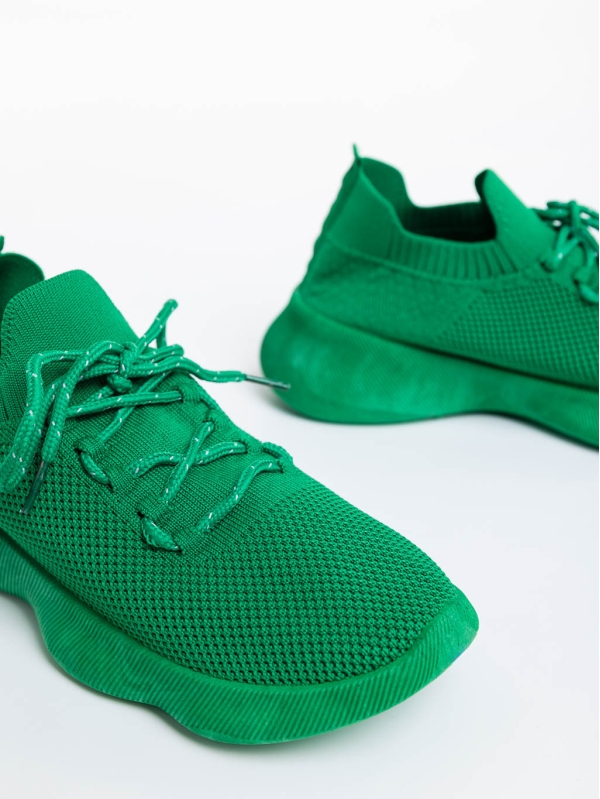 Ramila zöld női sport cipő textil anyagból, 6 - Kalapod.hu